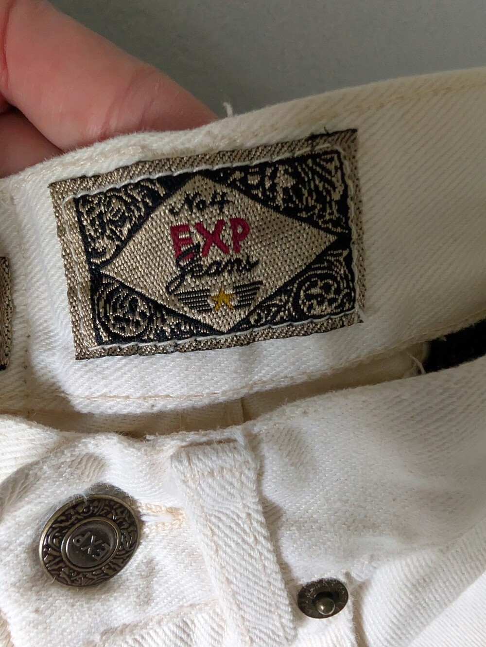 Vintage 90s Express No. 4 Jeans Cream White Slim Mom Jeans Sz 1/2 High Rise USA image 5